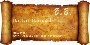 Ballai Barnabás névjegykártya